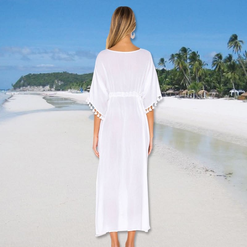 white beach coverup